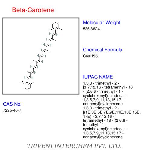 Beta-Carotene - Orange, C40H56, CAS 7235-40-7 | High Purity Antioxidant, Natural Pigment, Nonpolar Solvent Soluble