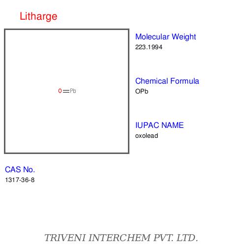 Litharge - PbO Yellow-Orange Powder, 9.53 g/cmÂ³ Density | High Purity, Fine Particle Size, Versatile Applications
