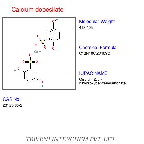 Calcium Dobesilate - White Crystalline Powder, CAS 56547-60-1 | Reduces Capillary Fragility, Strengthens Blood Vessels, Improves Microcirculation