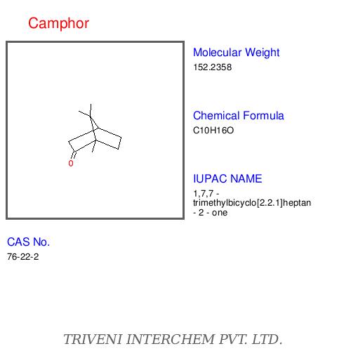 Camphor - Crystalline, C10H16O, CAS No 76-22-2 | Purity, Versatile, Aromatic, Antiseptic