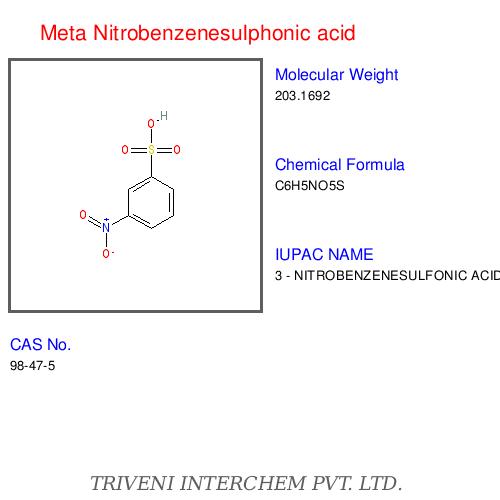 Meta Nitrobenzenesulphonic Acid - White Crystalline Solid, C6H5NO5S | High Purity, Reacts Readily, Versatile Uses