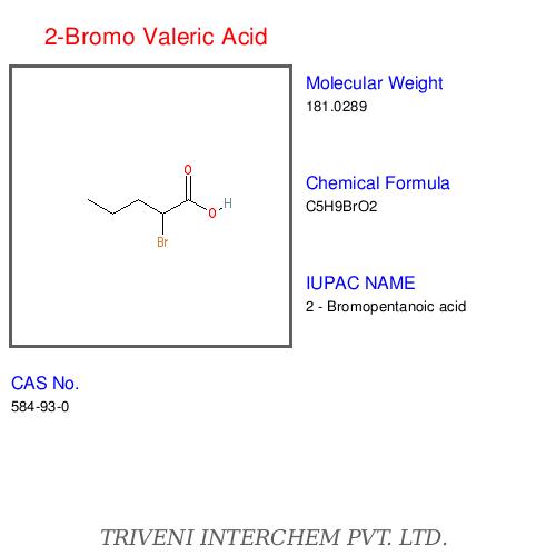 2-Bromo Valeric Acid - Molecular Weight 165.04 Purity 98% | High Purity Reacts Readily Versatile Reagent Useful Intermediate