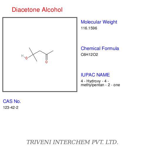 Diacetone Alcohol - Colorless Liquid, Boiling Point 168-169â°c | Versatile Solvent, High Purity, Synthetic Intermediate