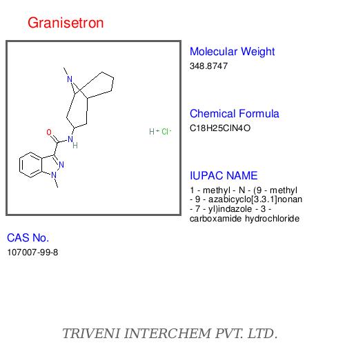Granisetron - C18H22N2O, 99% Purity | Antiemetic, Antidysrhythmic, Water Soluble