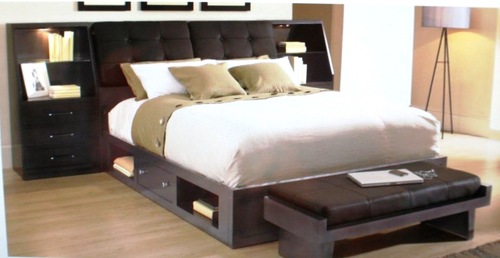 Wooden Queen Size Bed with Storage Box