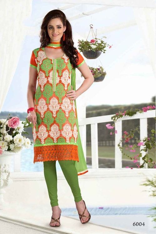 Green Casual Short Chudidar Salwar Kamiz