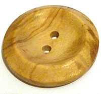 Yellow Natural Wood Button 25Mm