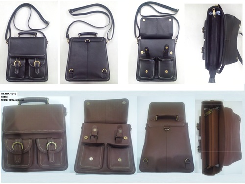 Black & Brown Leather Office Bag