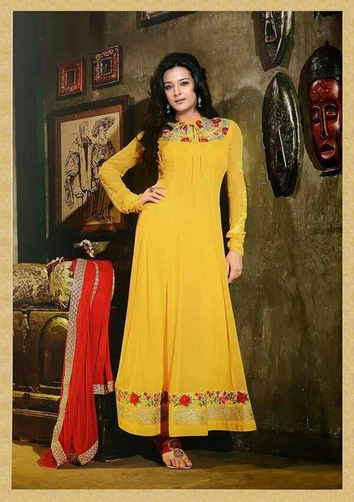 Yellow Party Wear Anarkali Suit