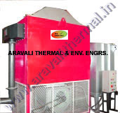 Wood Fired Air Heater - Steel, 2-3m Height, Pink | Variable Airflow, Direct Heating, Efficient Wood Fuel Space Heater