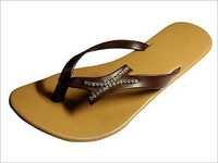 Brown V Shape Slippers Uppers