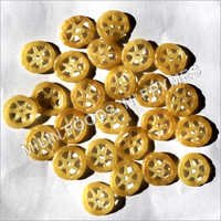 Wheel Shaped Fryums - Wheat Flour, Small Size, Yellowish | Crispy, Delicious, Fresh, Long Shelf Life