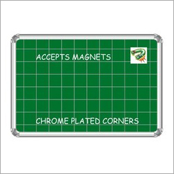 Magnetic Graph Board - Steel, Aluminum Frame, Variable Size, Green | Magnetic Surface, Chrome Plated Corners, Gridded Visual Aid
