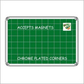 Magnetic Graph Board - Steel, Aluminum Frame, Variable Size, Green | Magnetic Surface, Chrome Plated Corners, Gridded Visual Aid