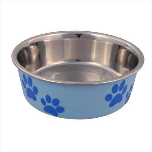 Plastic Coating - Stainless Steel 15cm Diameter Blue | Durable Material Easy to Clean Stylish Paw Print Design