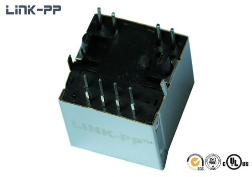 Vertical modular jack 10 / 100Base-T RJ45 connector with leds