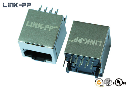 Vertical Modular Jack 10/100Base-T 0855075001 RJ45 Connector Without LEDs - Shielded, Female, PCB Mount, Hi-Pot 100Vrms