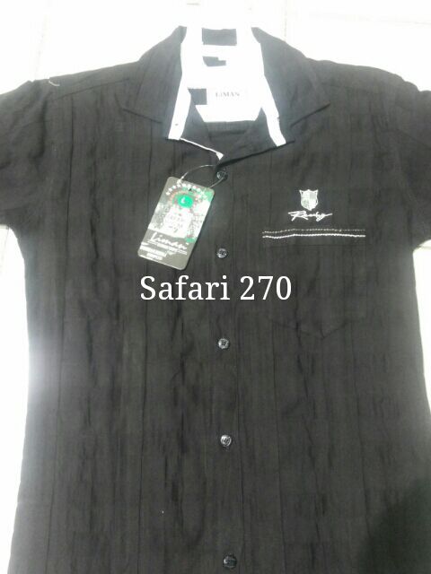 Shirt - Cotton, Medium, Black | Button Closure, Collared, Soft Fabric, Stylish Design, Comfortable Fit, Durable Material, Easy to Wash, Regular Fit, Short Sleeve