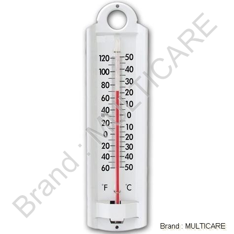 Wall Thermometer - Plastic 130mm x 22mm | Waterproof Accurate Reading Range: 20 to 50Â°C and 0 to 120Â°C Strong Structure Factory-Tested