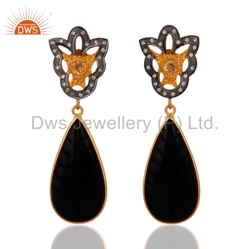Black Onyx Sterling Silver Earrings