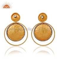 925 Silver Gold Plated Crystal Quartz Earrings Gender: Women