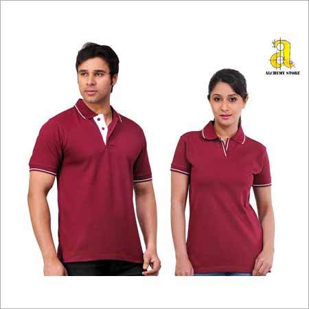 Maroon T Shirt With White Tip