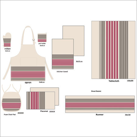Lining Print Kitchen Linen Set