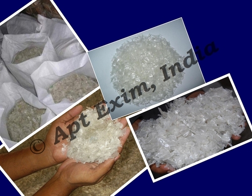 Poly Ethylene Terephthalate Flakes - PET, Clear White, Hot Washed | Recycled, High Purity, Bulk Packaging