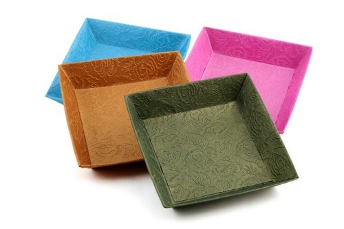 Paper Dry Fruit Tray - Paperboard 5x5x2 inches, Square | Eco-Friendly, Lightweight, Durable, Stackable, Food-Safe, Recyclable, 100 Pieces