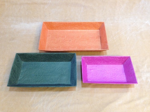 Paper Dry Fruit Tray Manufacturers - Cardboard, Varying Dimensions, Peach | Durable, Lightweight, Stackable, Matte Finish, Eco-friendly, Food-safe