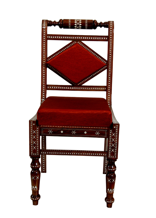 Wooden Inlaid Dining Table With Chair