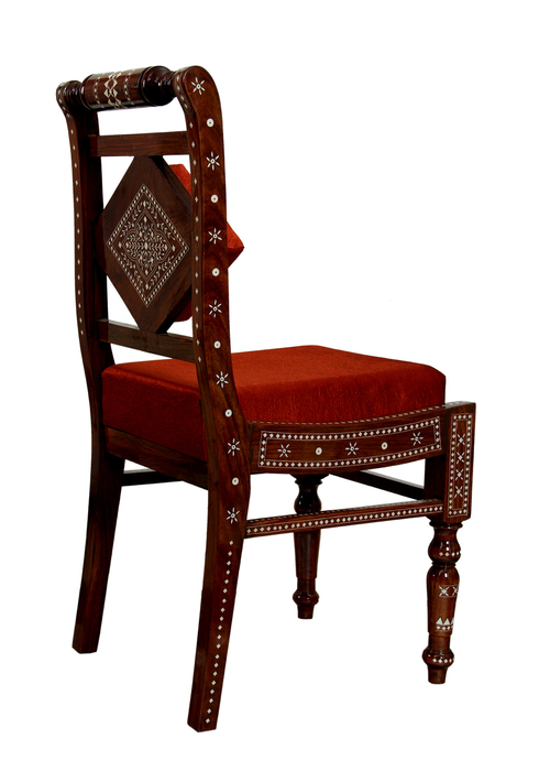 Wooden Inlaid Dining Table With Chair