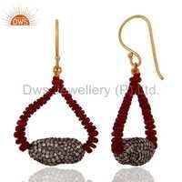 Ruby and Diamond 18k Solid Gold Earrings