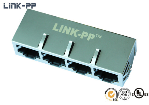 1X4 port 10 /100Base-T tab-down RJ45 connector without leds