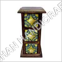 Handmade Ceramic Wooden Almirah Home Furniture