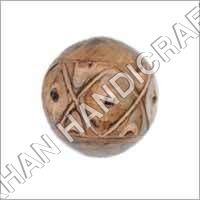 Wooden Decorative Ball - Wood, 4 Inch Round | Smooth Surface, Burning Polish Finish, Unique Carved Design for Home & Party Decor