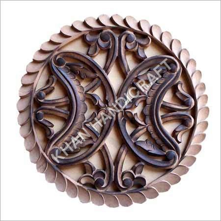 Wall Decorative Penal - Antique Look 12x12 Inch Round, Burning Polish Finish, Carved & Polished Design for Home & Event Decoration