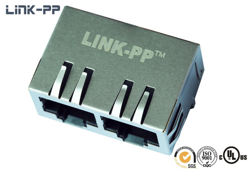 1x2 Port 10 /100base-t Tab-down Rj45 Connector Without Leds