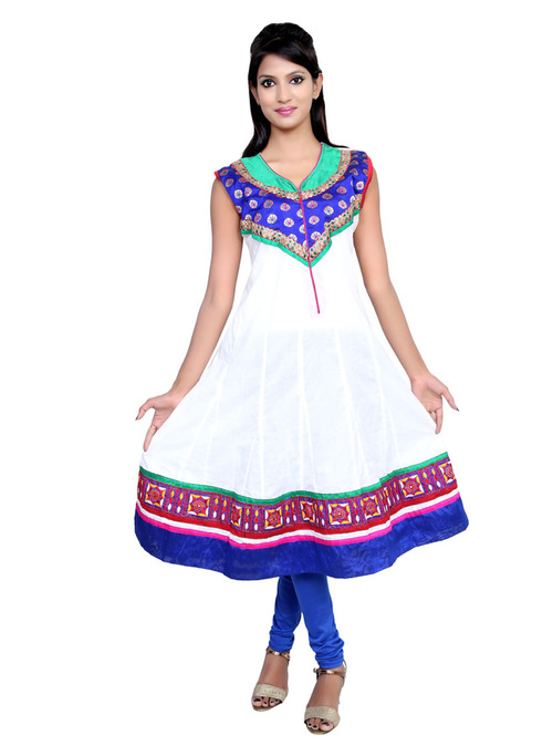 Port Colour Printed Cotton Half Long Kurti