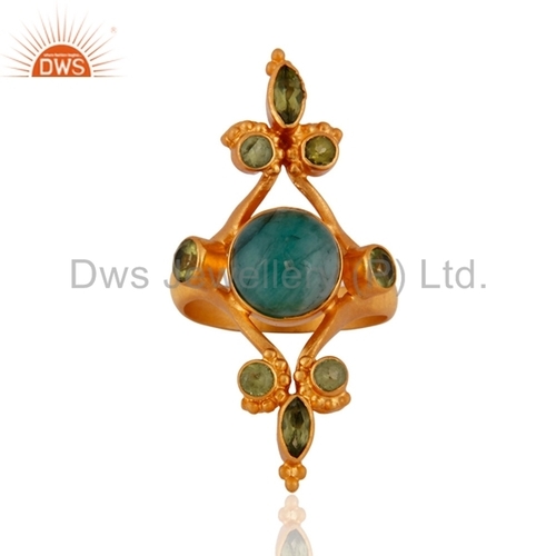 Emerald Peridot Designer Gold Plated Pendant Gender: Women