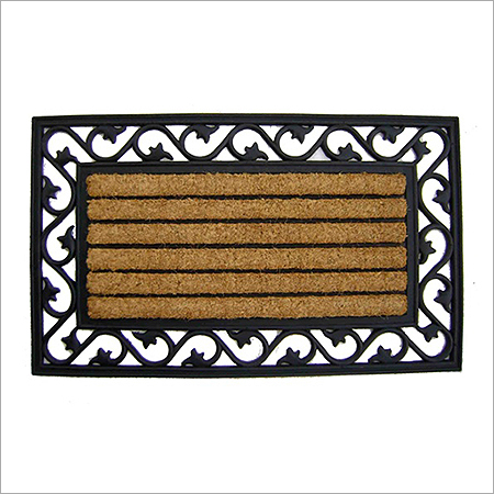Rubber Grill Coir Rectangular Mat