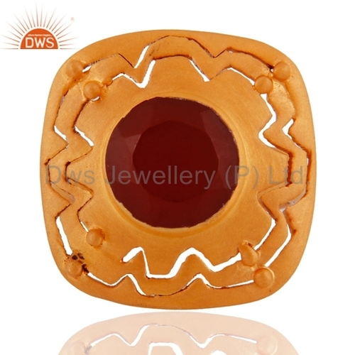 925 Silver Red Onyx Ring Jewelry Gender: Women