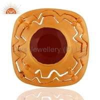 925 Silver Red Onyx Ring Jewelry Gender: Women