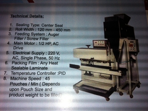 Pneumatic pouch packing Machine