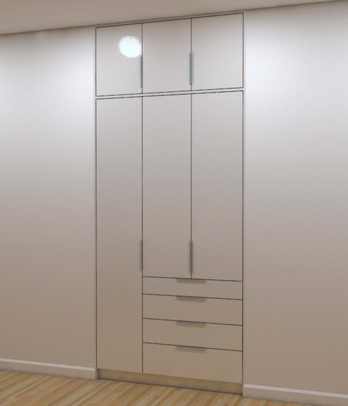 high gloss white fitted bespoke wardrobe