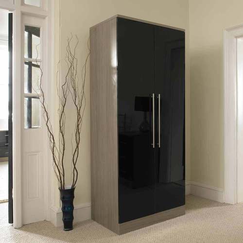 Lagos Wardrobe in Black Glass