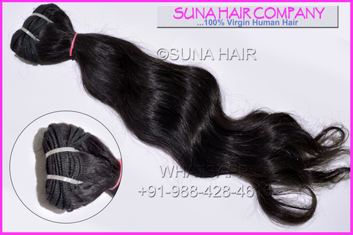 Straight machine weft indian natural full lace human hair