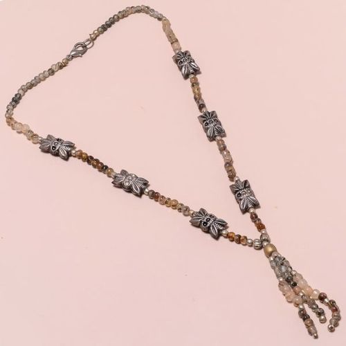 Round 16Inch Natural Gemstone Beaded Necklace Ready To Wear # Bn750