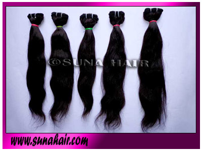Silky straight machine weft fantastic effect indian natural human hair ex