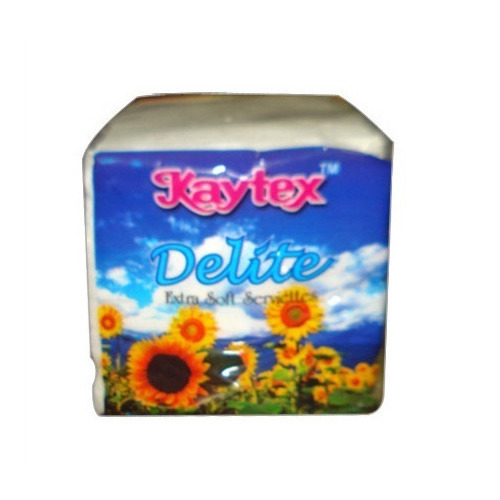 Delite Extra Soft Serviettes - Virgin Paper Pulp, 2-Ply, White, 100s | Soft, Smooth, Ductile, Floral/Plain Patterns